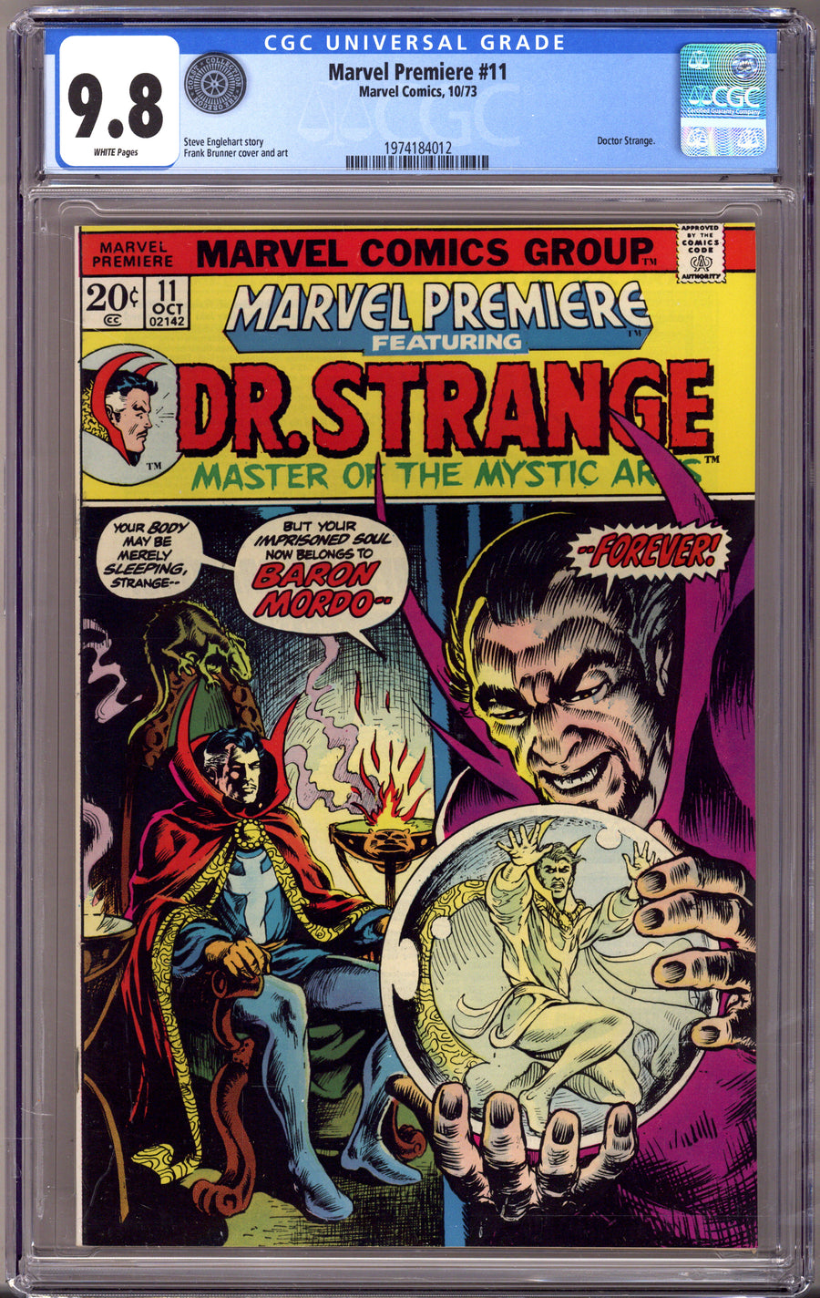 Marvel Premiere 11 CGC 9.8 (NM/M) Oregon Coast Collection (1973) 