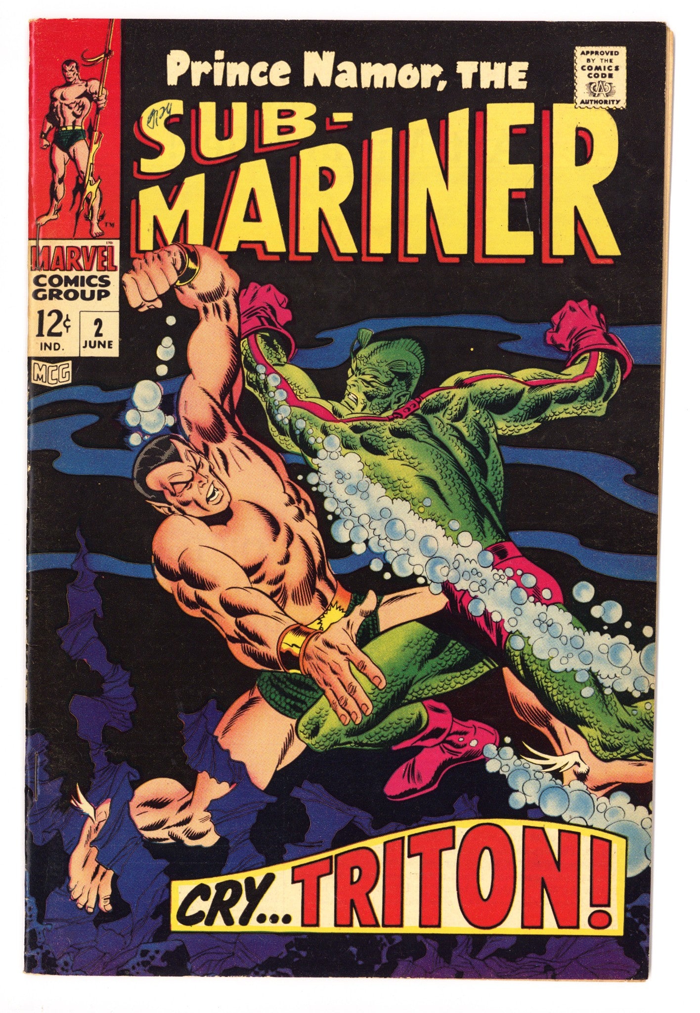 Sub-Mariner Vol 1 2 VF+ (8.5) (1968) 