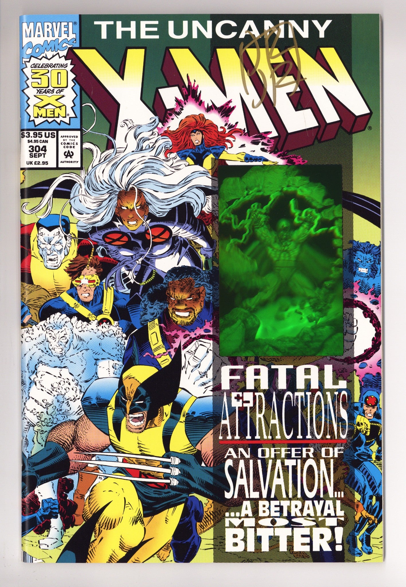 The Uncanny X-Men Vol 1 304 VF/NM (9.0) (1993) Signed x1 Cover John Romita Jr. 