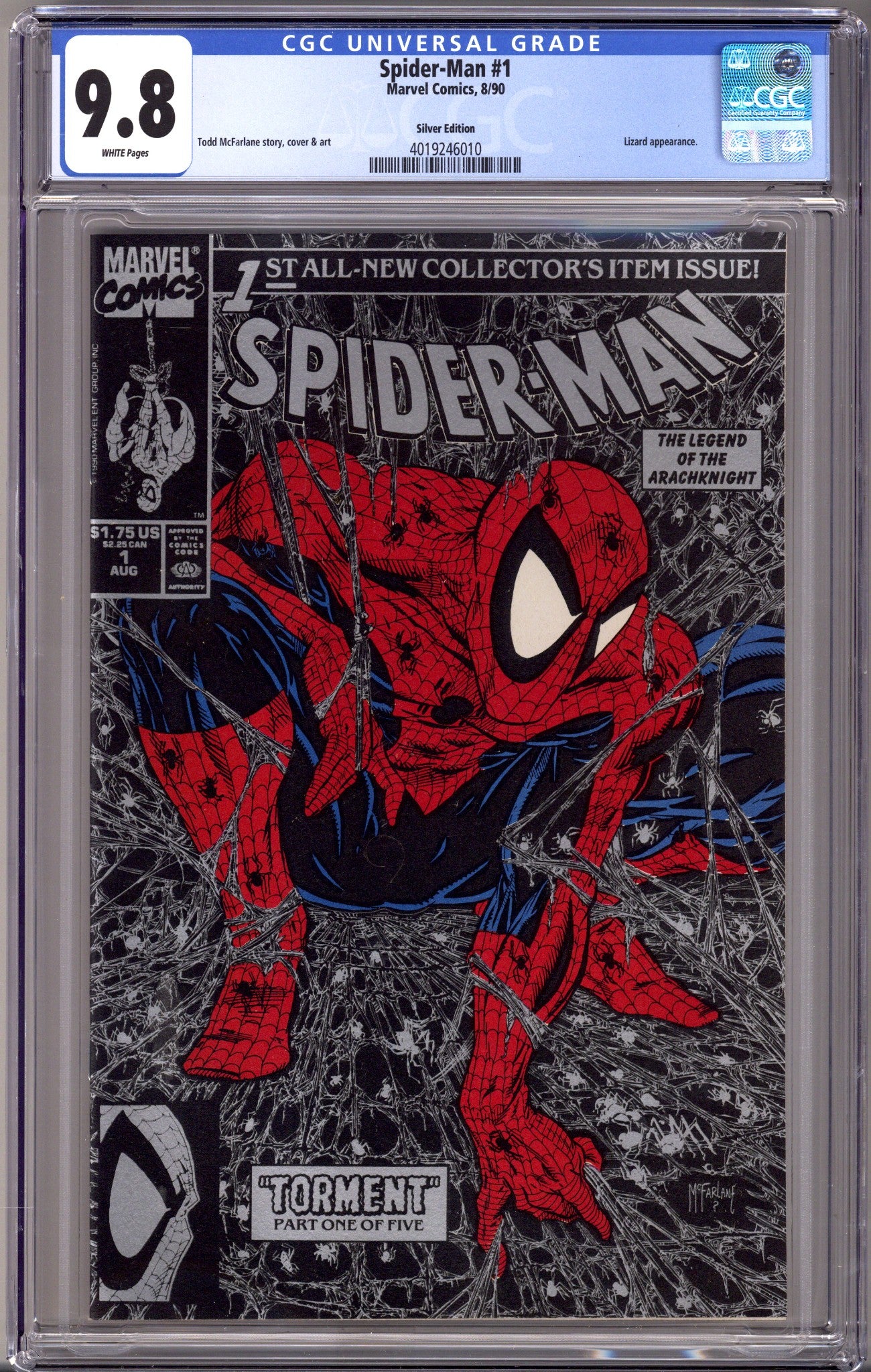 Spider-Man Vol 1 1 CGC 9.8 (NM/M) (1990) Silver Variant 