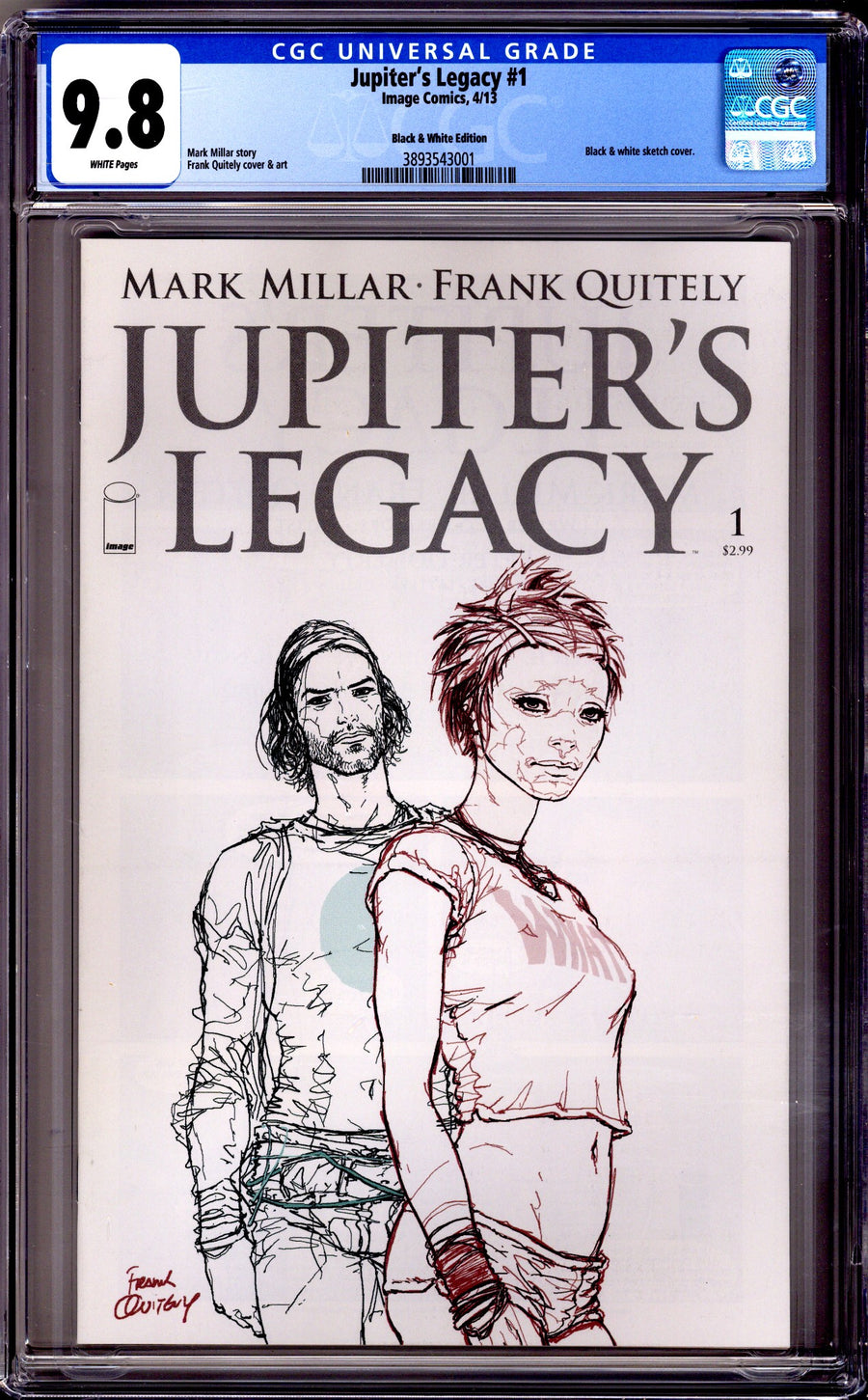Jupiter's Legacy 1 CGC 9.8 (NM/M) (2013) Quitely Sketch Incentive Variant 