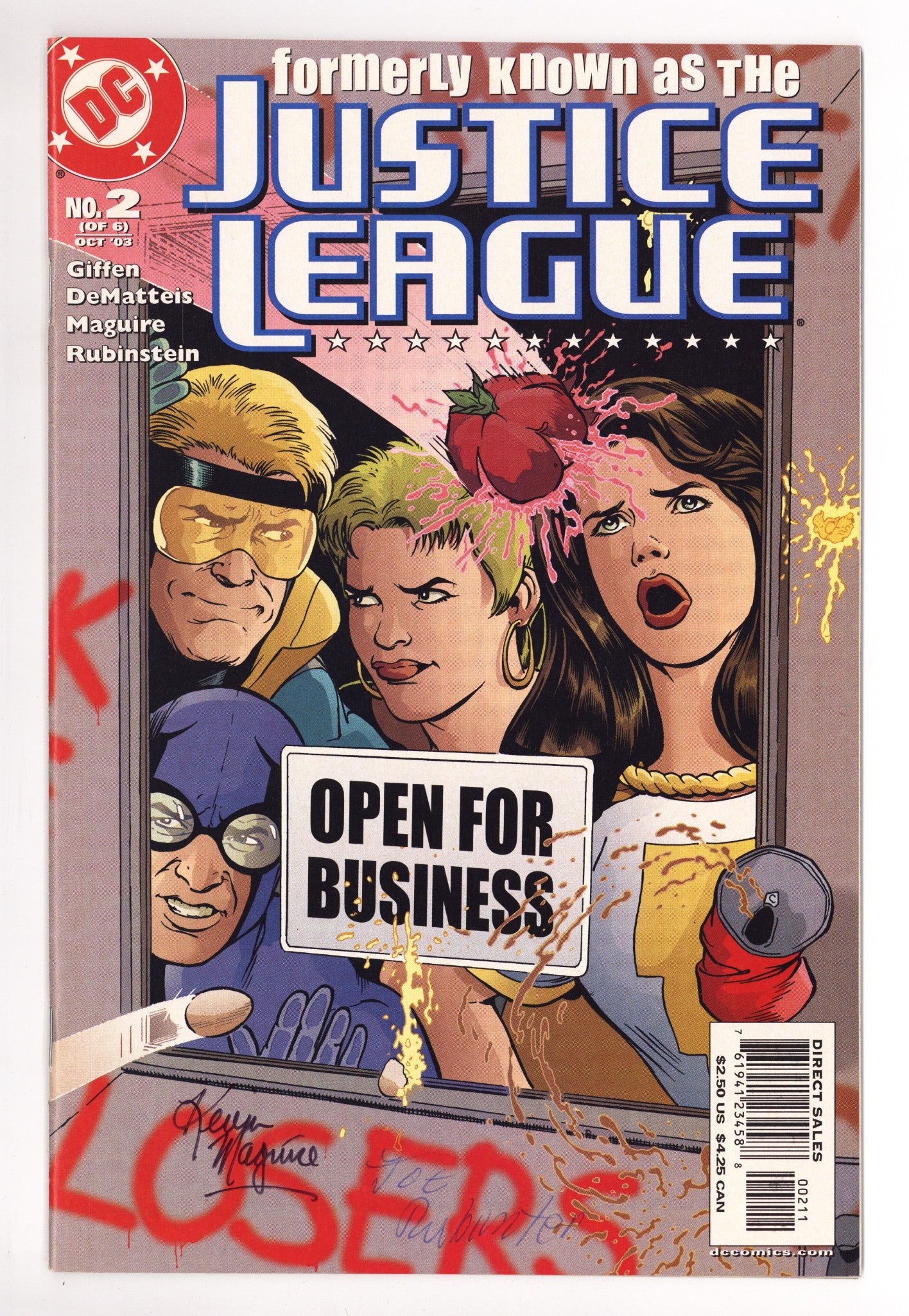 Formerly Known as the Justice League 2 High Grade (2003) Signed x2 Cover Maguire/Rubinstein 