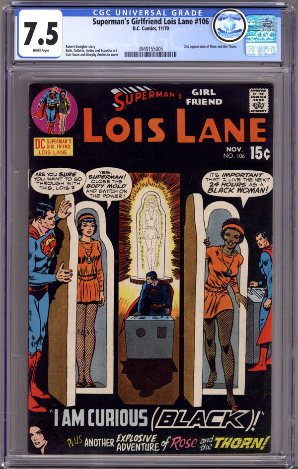 Superman's Girl Friend, Lois Lane 106 CGC 7.5 (VF-) Fantast Collection (1970)