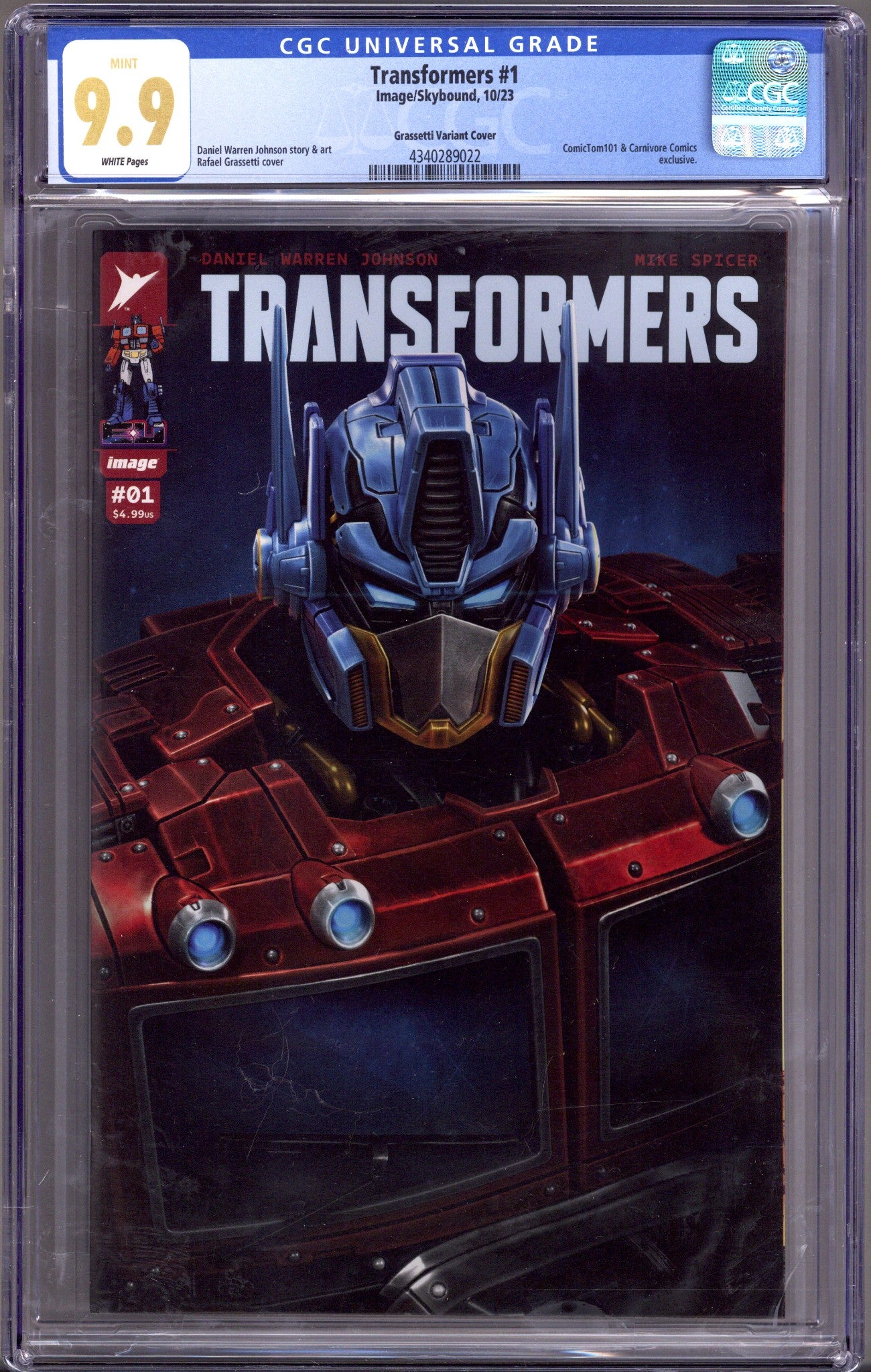 Transformers   1 CGC 9.9 (MINT)   (2023) Grassetti     Exclusive Variant  