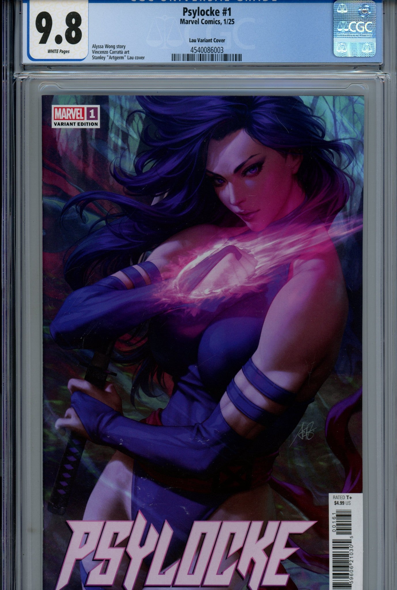 Psylocke Vol 2 1 CGC 9.8 (NM/M) (2025) Artgerm Variant 