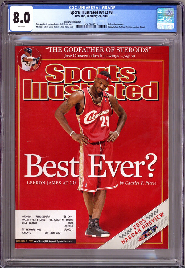 Sports Illustrated Vol 102 8 CGC 8.0 (VF) (2005) Subscription Variant