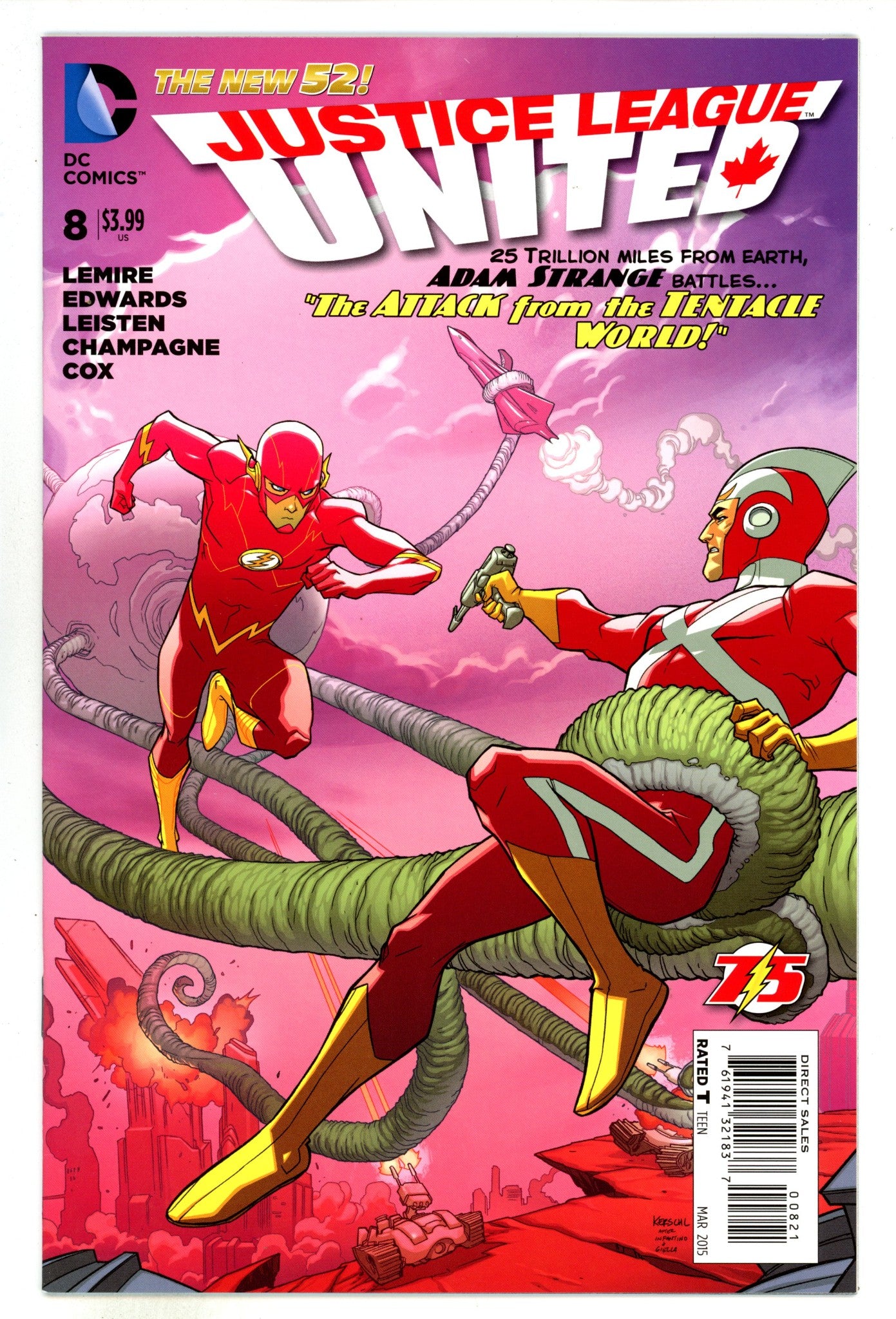 Justice League United 8 High Grade (2015) Kerschl Variant 