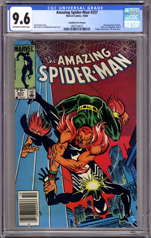 The Amazing Spider-Man Vol 1 257 CGC 9.6 (NM+) (1984) Canadian Price Variant