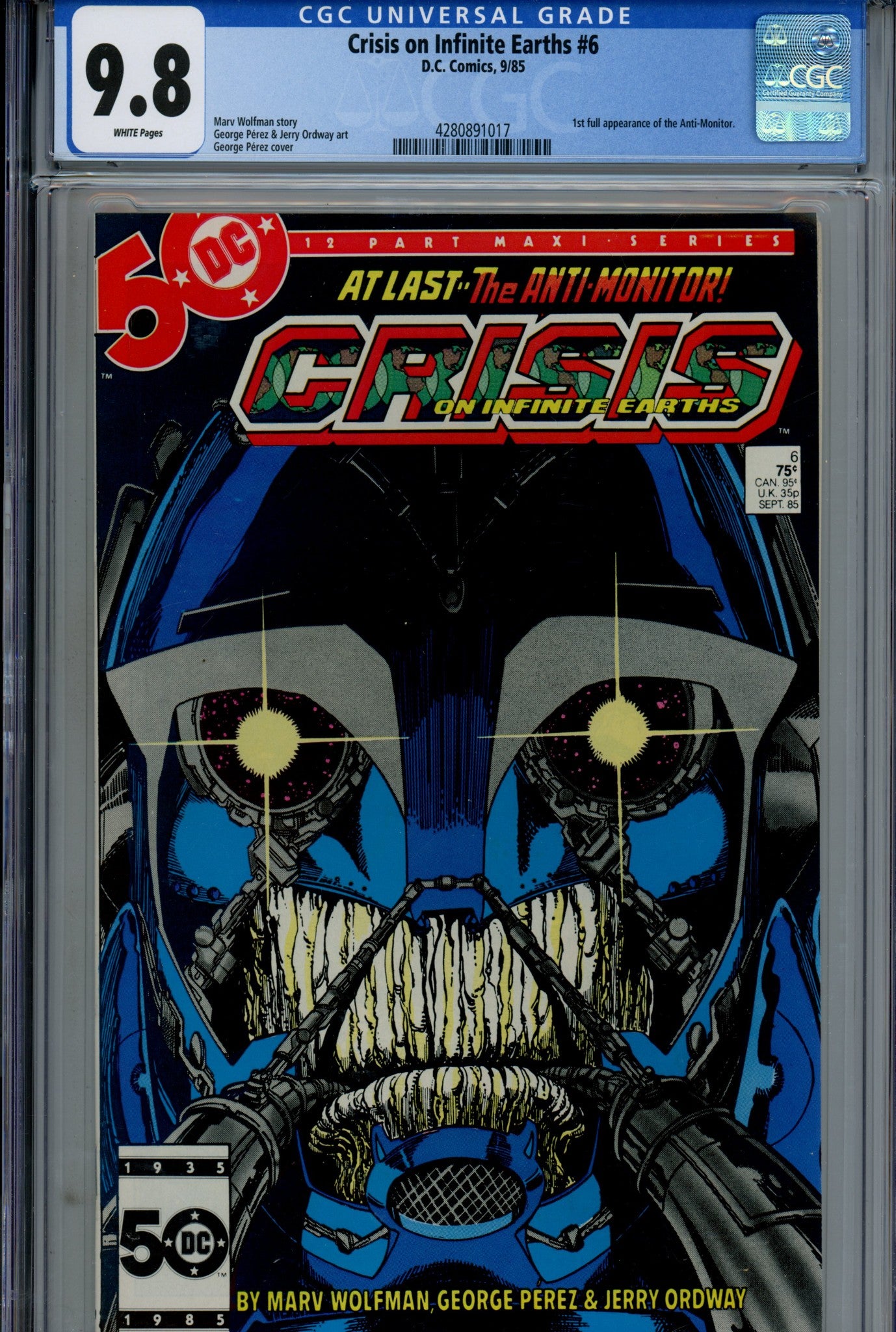 Crisis on Infinite Earths 6 CGC 9.8 (NM/M) (1985) 