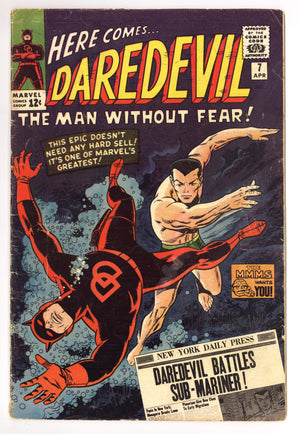 Daredevil Vol 1 7 VG- (3.5) Pinup Missing (1965)