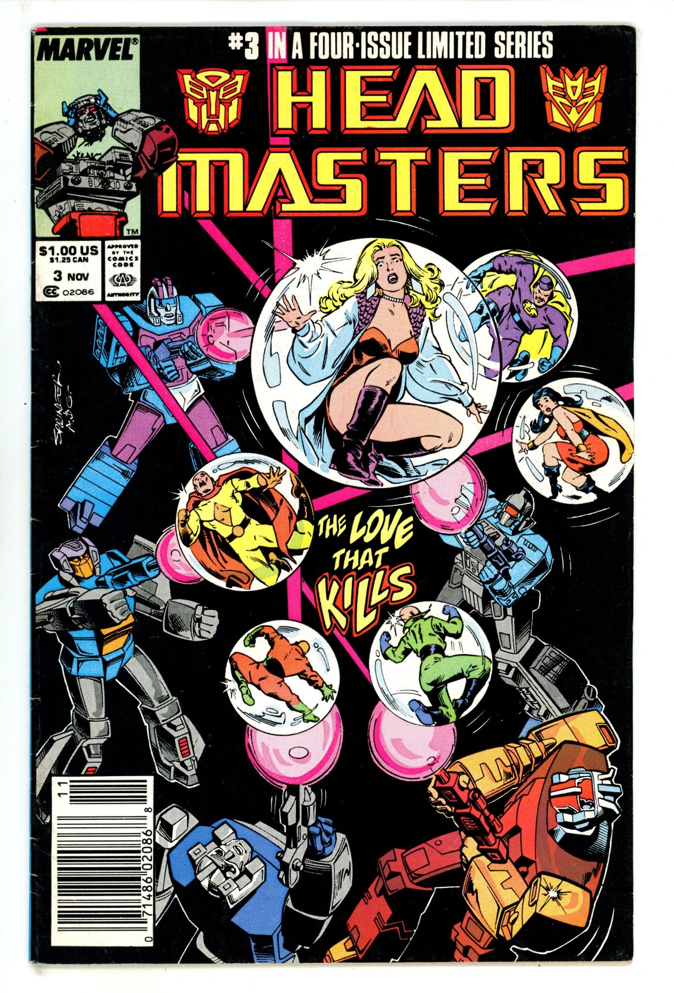 The Transformers: Headmasters 3 Low Grade (1987) Newsstand 