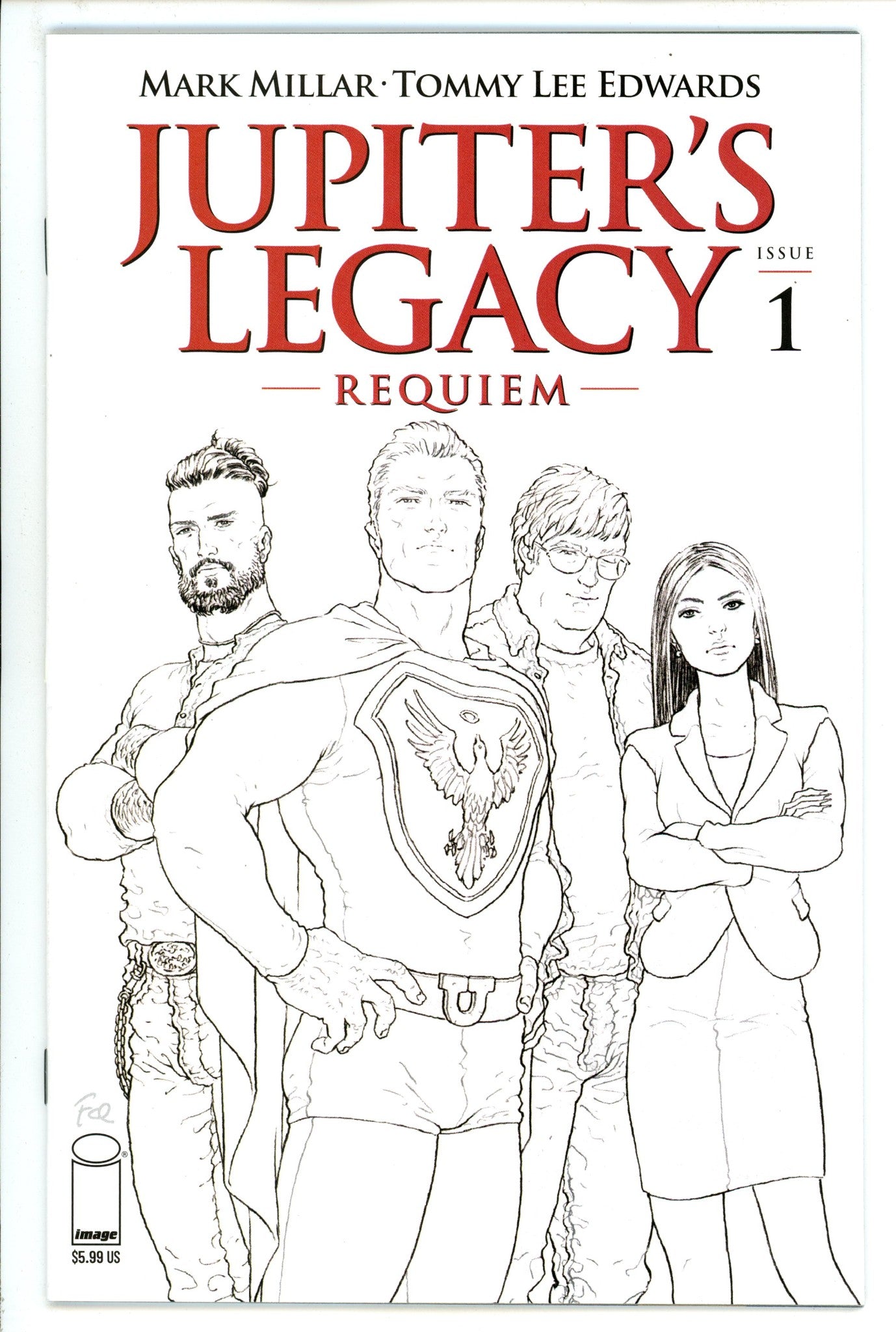 Jupiter's Legacy Requiem 1 High Grade (2021) Quitely B&W Variant 
