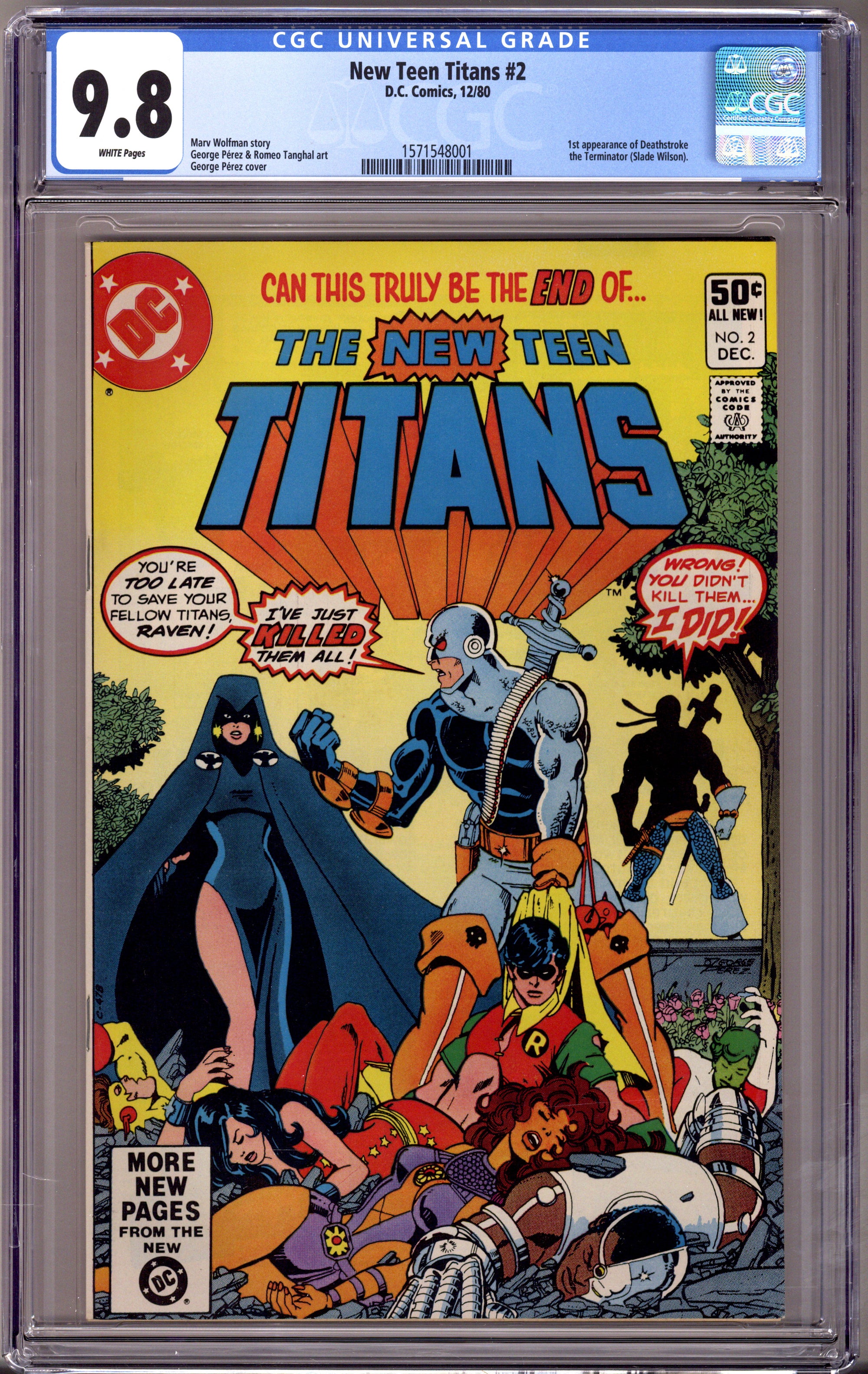The New Teen Titans Vol 1 2 CGC 9.8 (NM/M) (1980) 