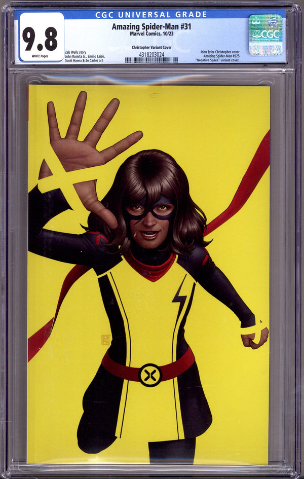 The Amazing Spider-Man Vol 6 31 (925) CGC 9.8 (NM/M) (2023) Christopher Negative Space Variant