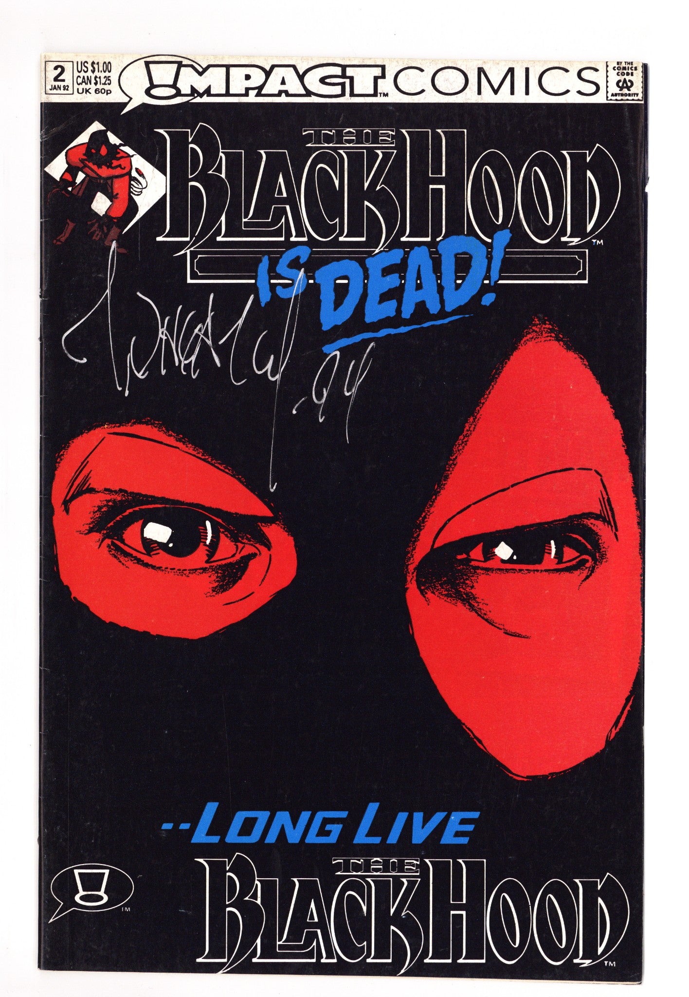 Black Hood 2 Low Grade (1992) Signed x1 Cover Mark Wheatley 