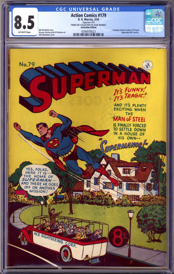 Superman 79 CGC 8.5 (VF+) Action Comics #179 (1954)