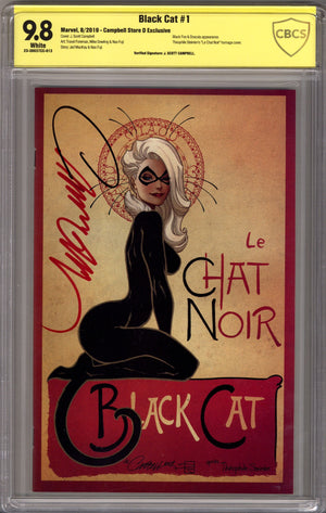 Black Cat Vol 1 1 CBCS 9.8 (NM/M)   (2019) Campbell     Exclusive Variant  Signed x1 Cover J. Scott Campbell