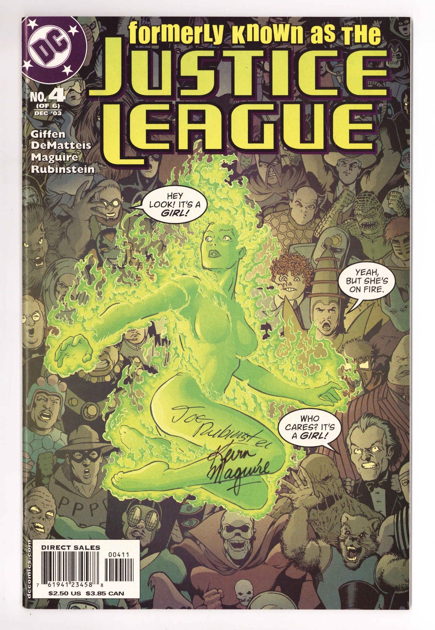 Formerly Known as the Justice League 4 High Grade (2003) Signed x2 Cover Maguire/Rubinstein 