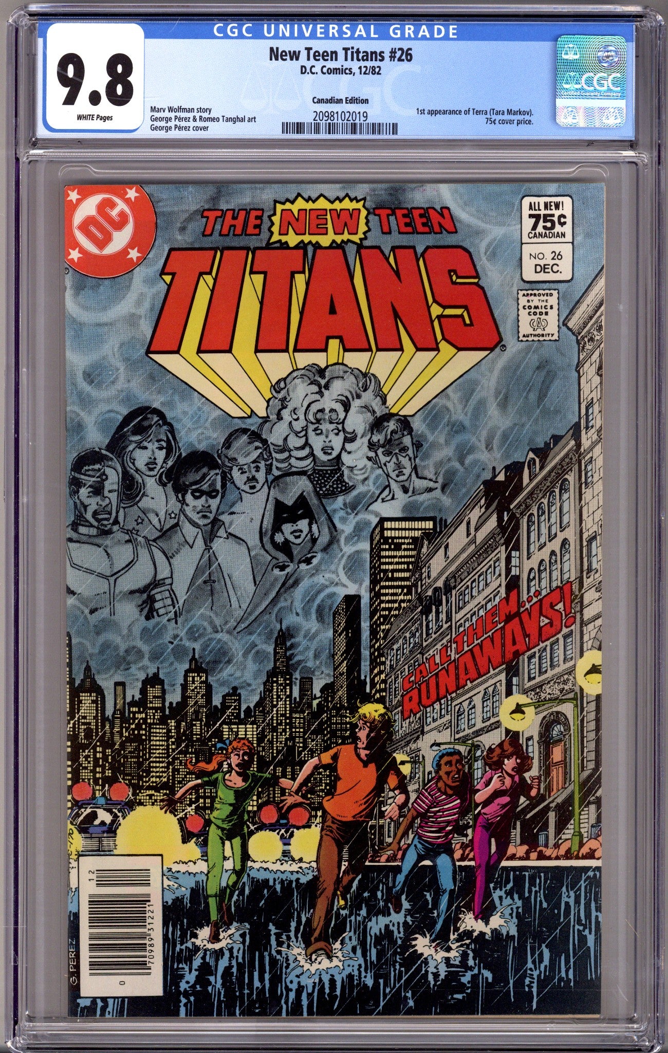 The New Teen Titans Vol 1 26 CGC 9.8 (NM/M)   (1982)     Canadian Price Variant  