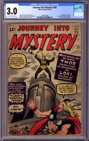 Journey into Mystery Vol 1 85 CGC 3.0 (GD/VG) (1962)