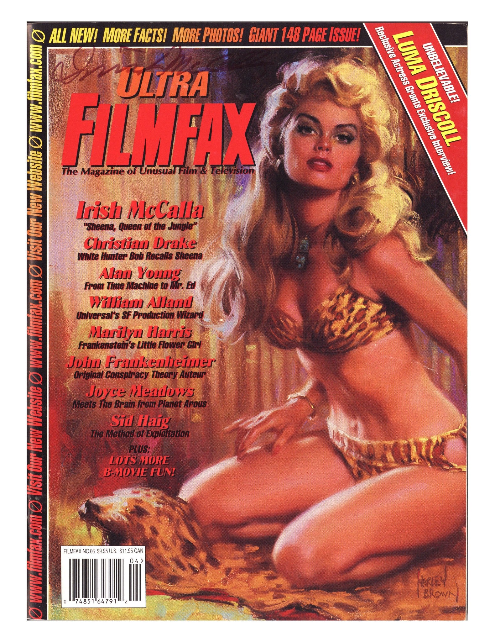 Filmfax Magazine 66 Low Grade (1998) Signed x1 Cover Irish McCalla 
