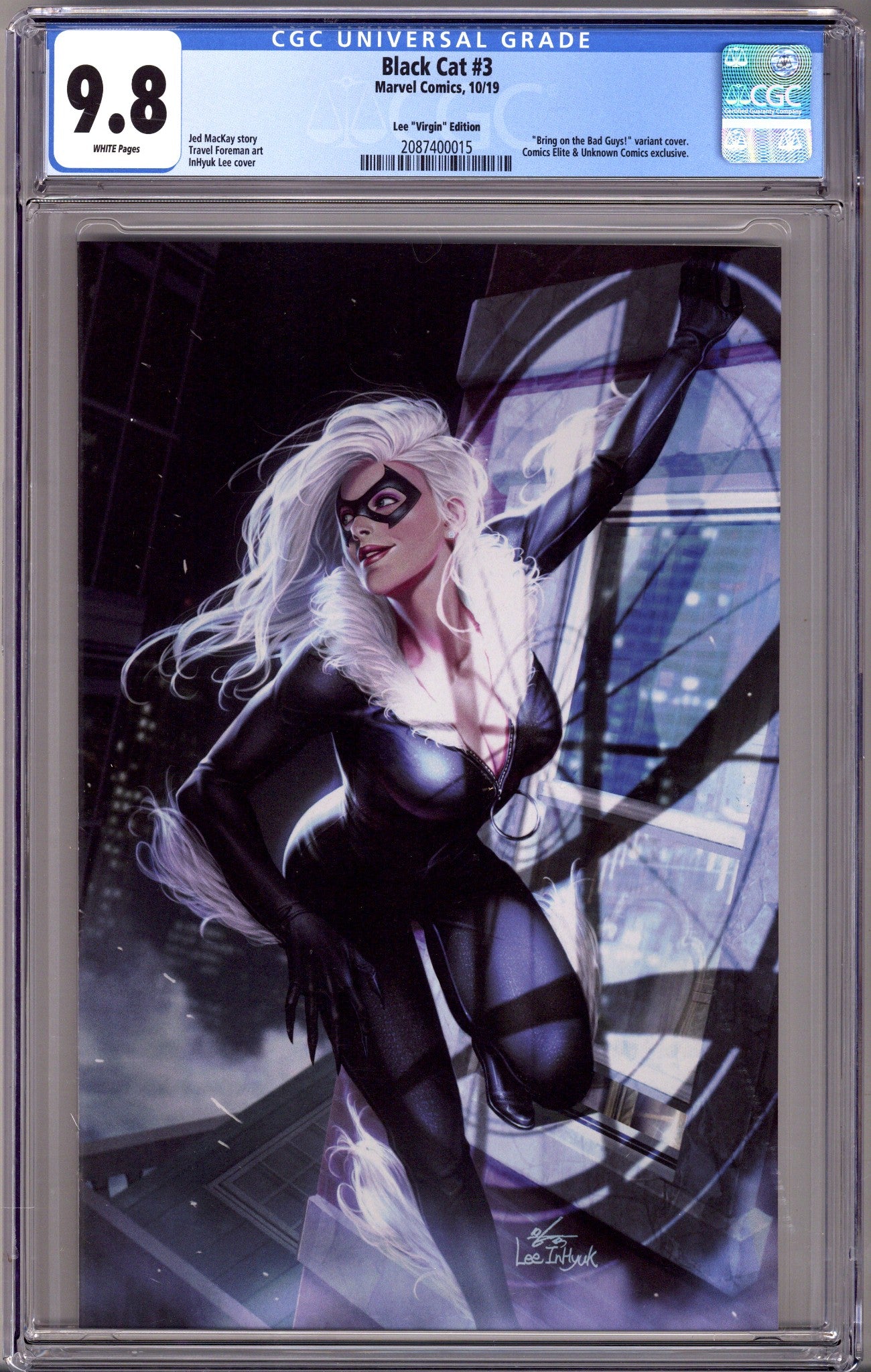 Black Cat Vol 1 3 CGC 9.8 (NM/M) (2019) Lee Virgin Exclusive Variant 