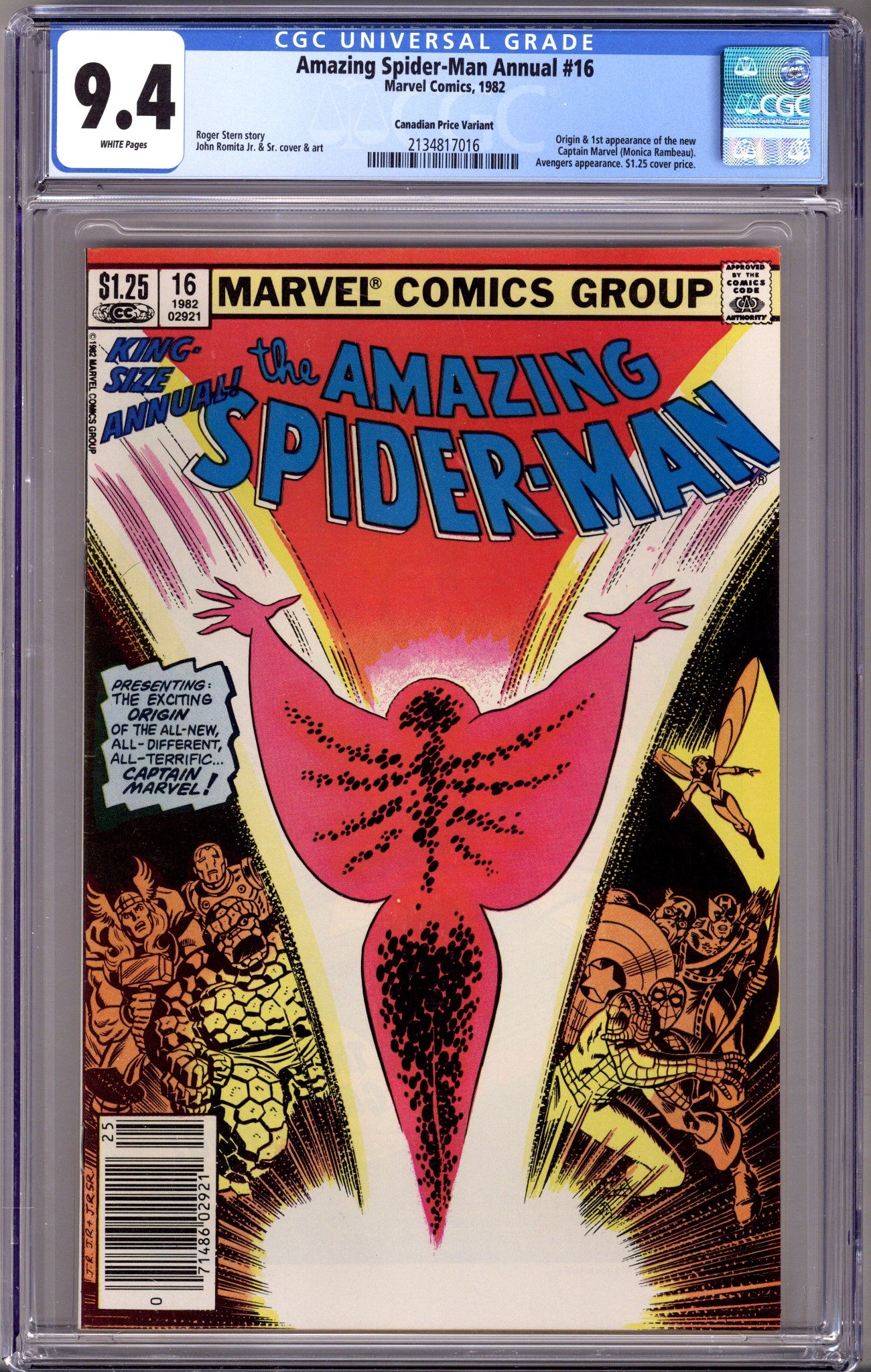 The Amazing Spider-Man Annual Vol 1 16 CGC 9.4 (NM) (1982) Canadian Price Variant 