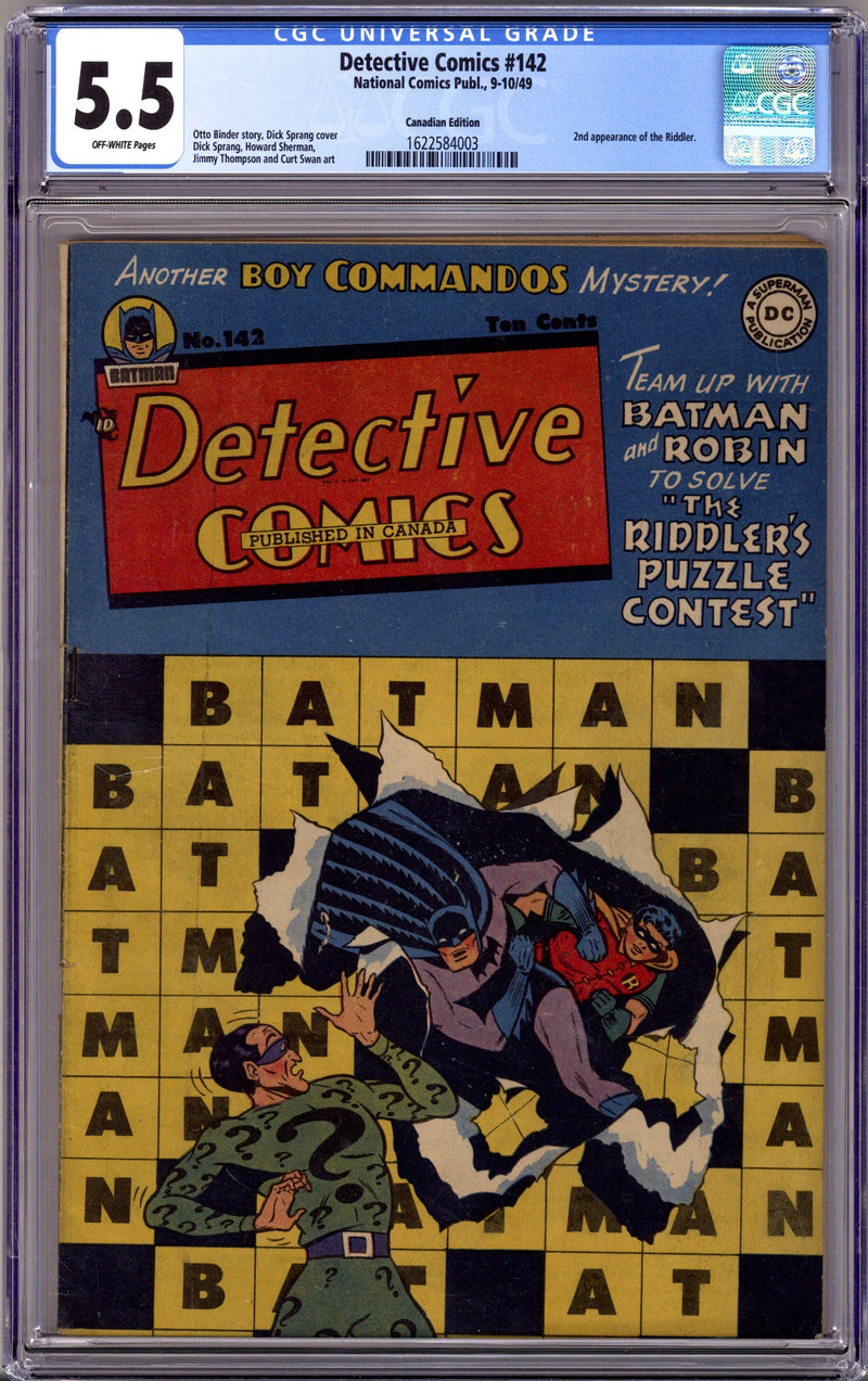 Detective Comics Vol 1 142 Canadian Variant CGC 5.5 (1948)