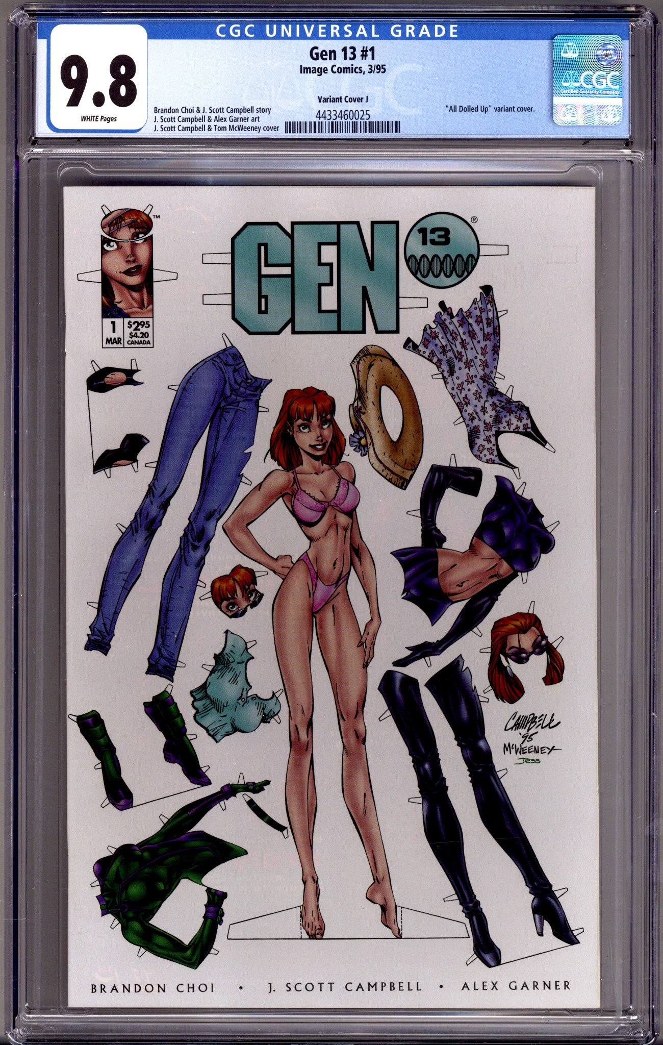 Gen 13 Vol 2 1 CGC 9.8 (NM/M) (1995) Campbell All Dolled Up Variant 