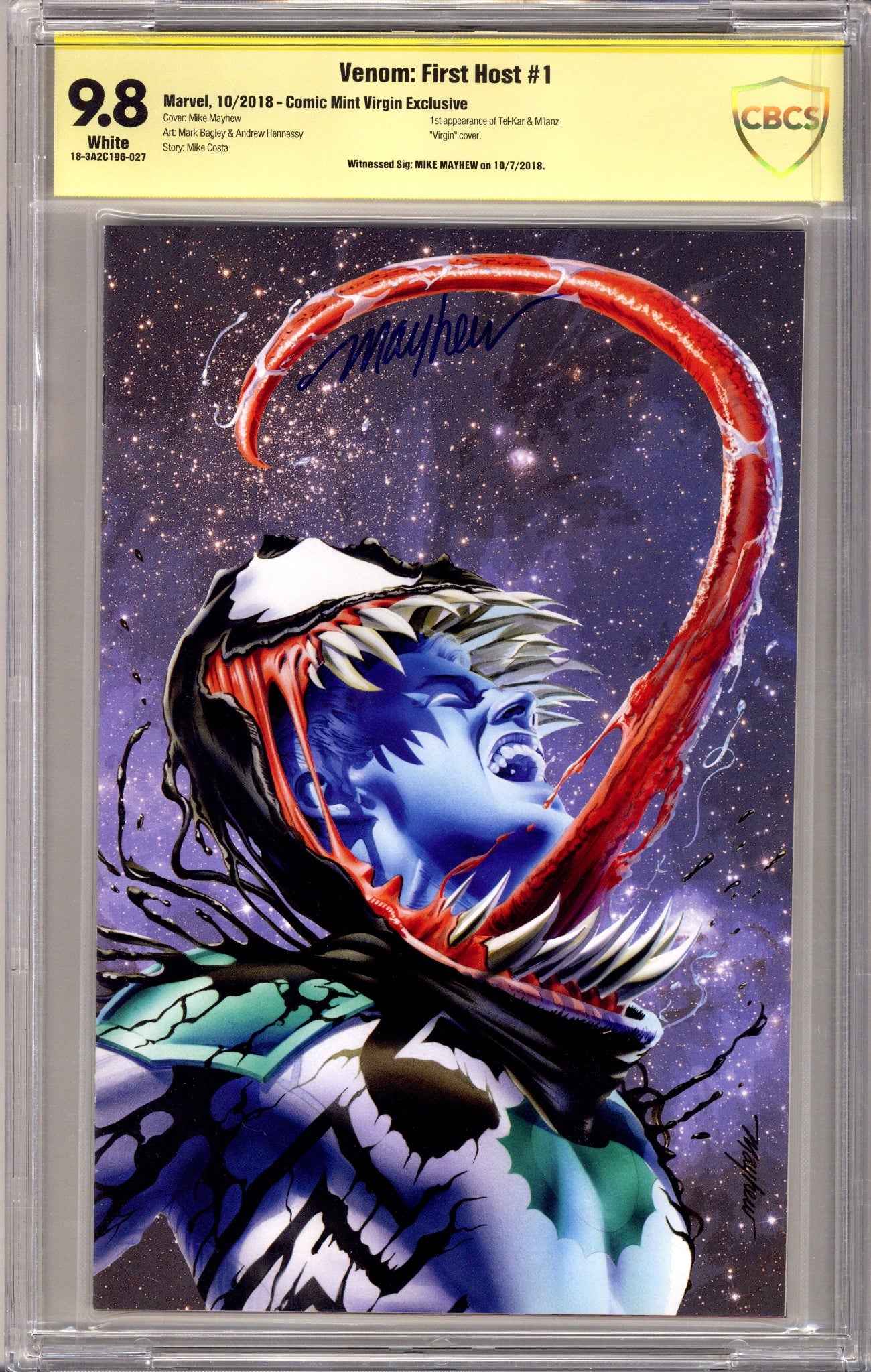 Venom: First Host 1 Mayhew Virgin Exclusive Variant CBCS 9.8 (2018)