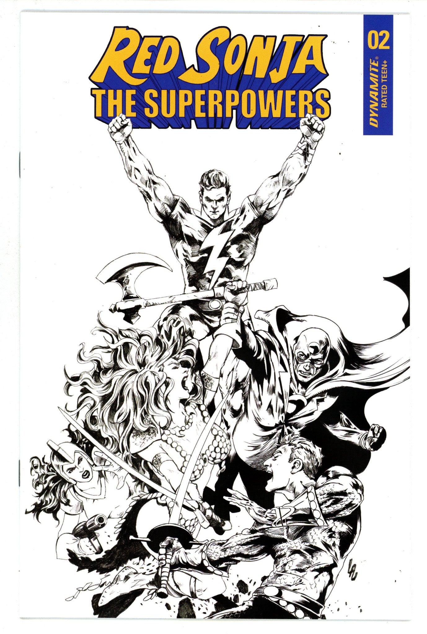 Red Sonja: The Superpowers 2 High Grade (2021) Lau B&W Incentive Variant 