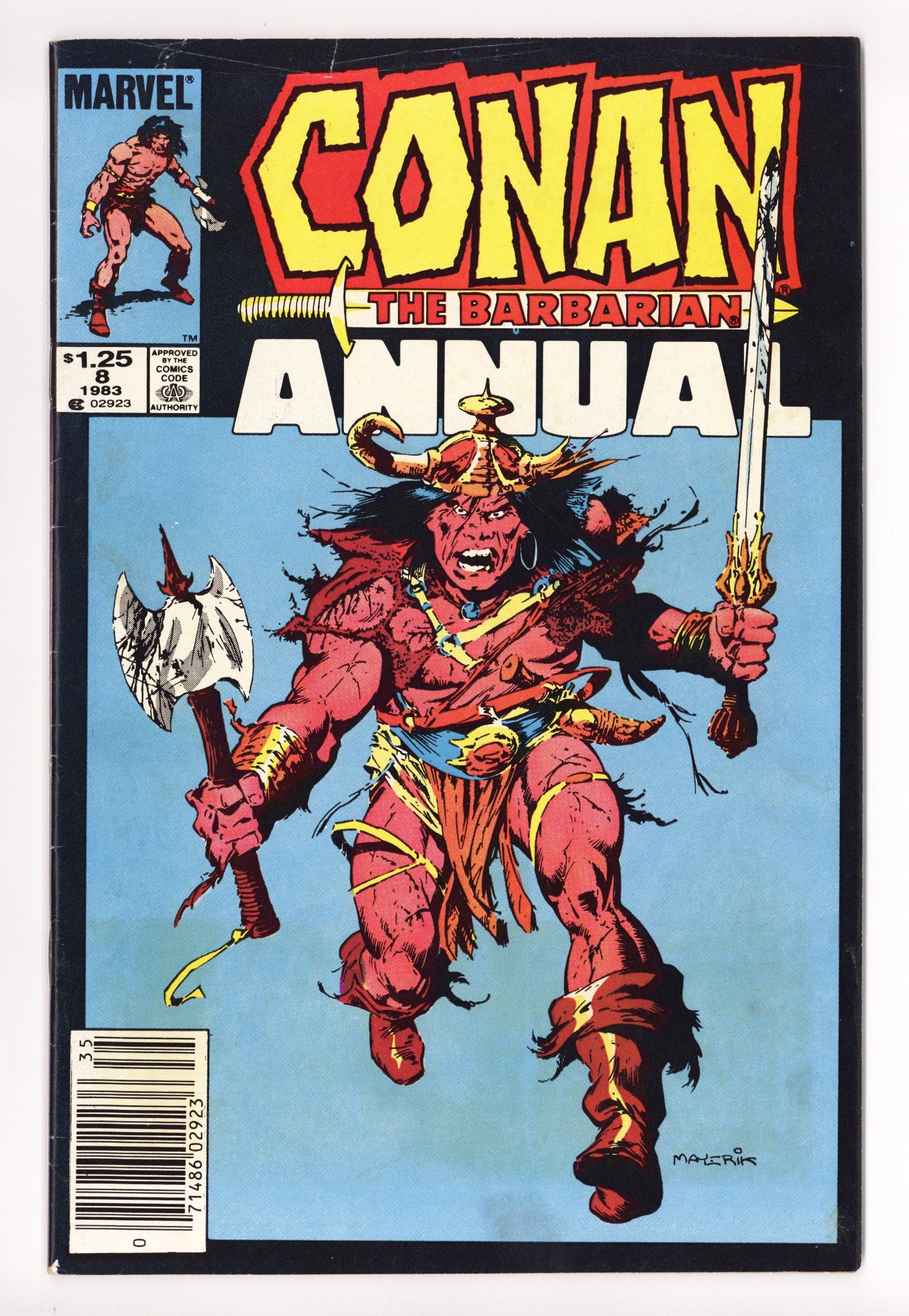 Conan Annual Vol 1 8 Low Grade (1984) Canadian Price Variant 