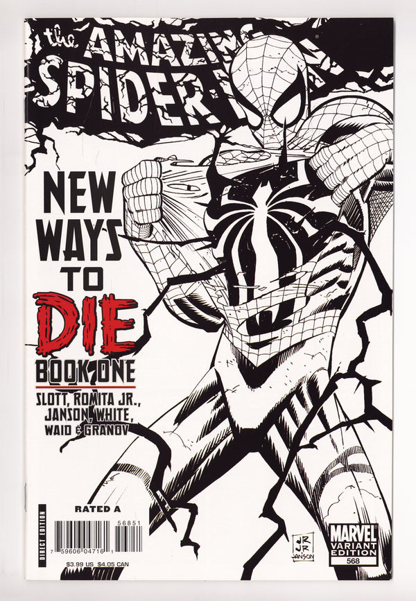 The Amazing Spider-Man Vol 2 568 VF (8.0) (2008) Jr. B&W Exclusive Variant