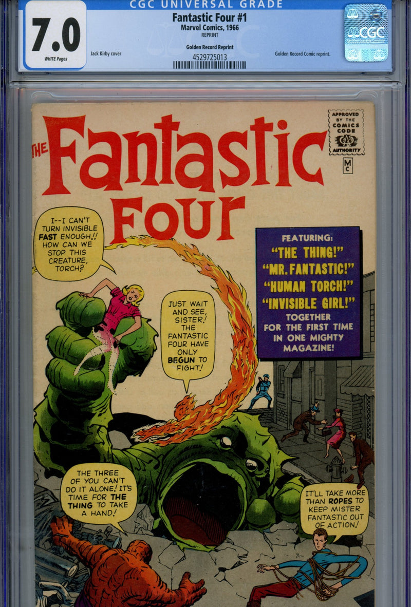 The Fantastic Four Vol 1 1 CGC 7.0 (FN/VF) Golden Record Reprint (1966) 