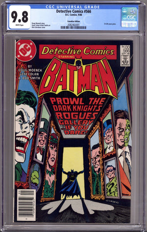 Detective Comics Vol 1 566 CGC 9.8 (NM/M) (1986) Canadian Price Variant