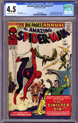 The Amazing Spider-Man Annual Vol 1 1 CGC 4.5 (VG+) (1964)