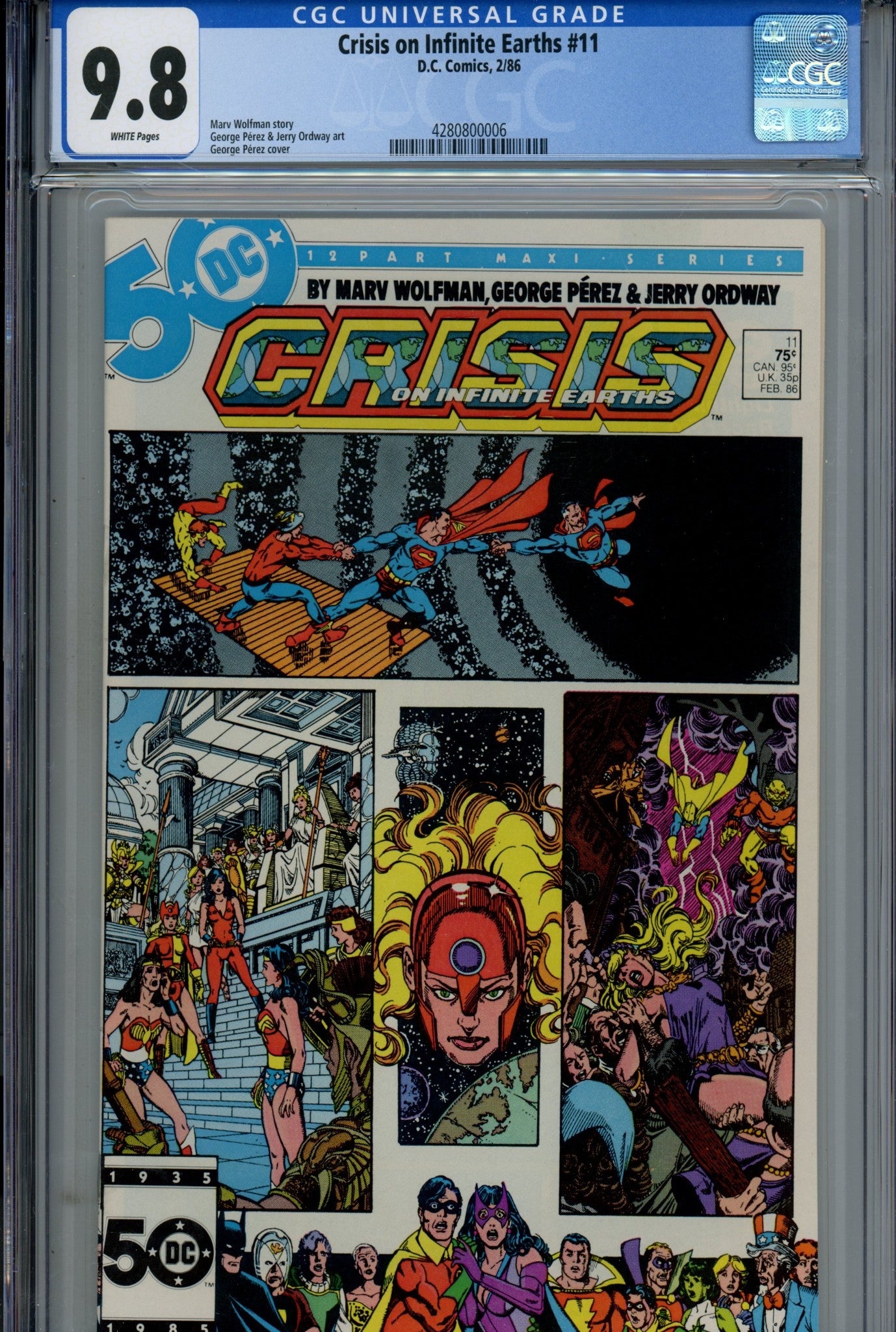Crisis on Infinite Earths 11 CGC 9.8 (NM/M) (1986) 