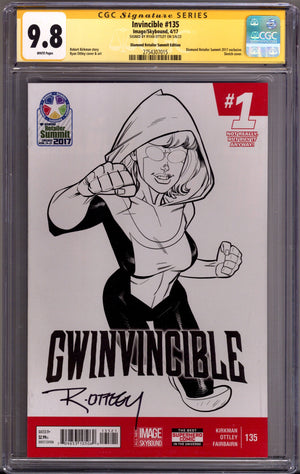 Invincible 135 CGC 9.8 (NM/M) (2017) Ottley April Fool's Sketch Exclusive Variant Signed x1 Cover Ryan Ottley