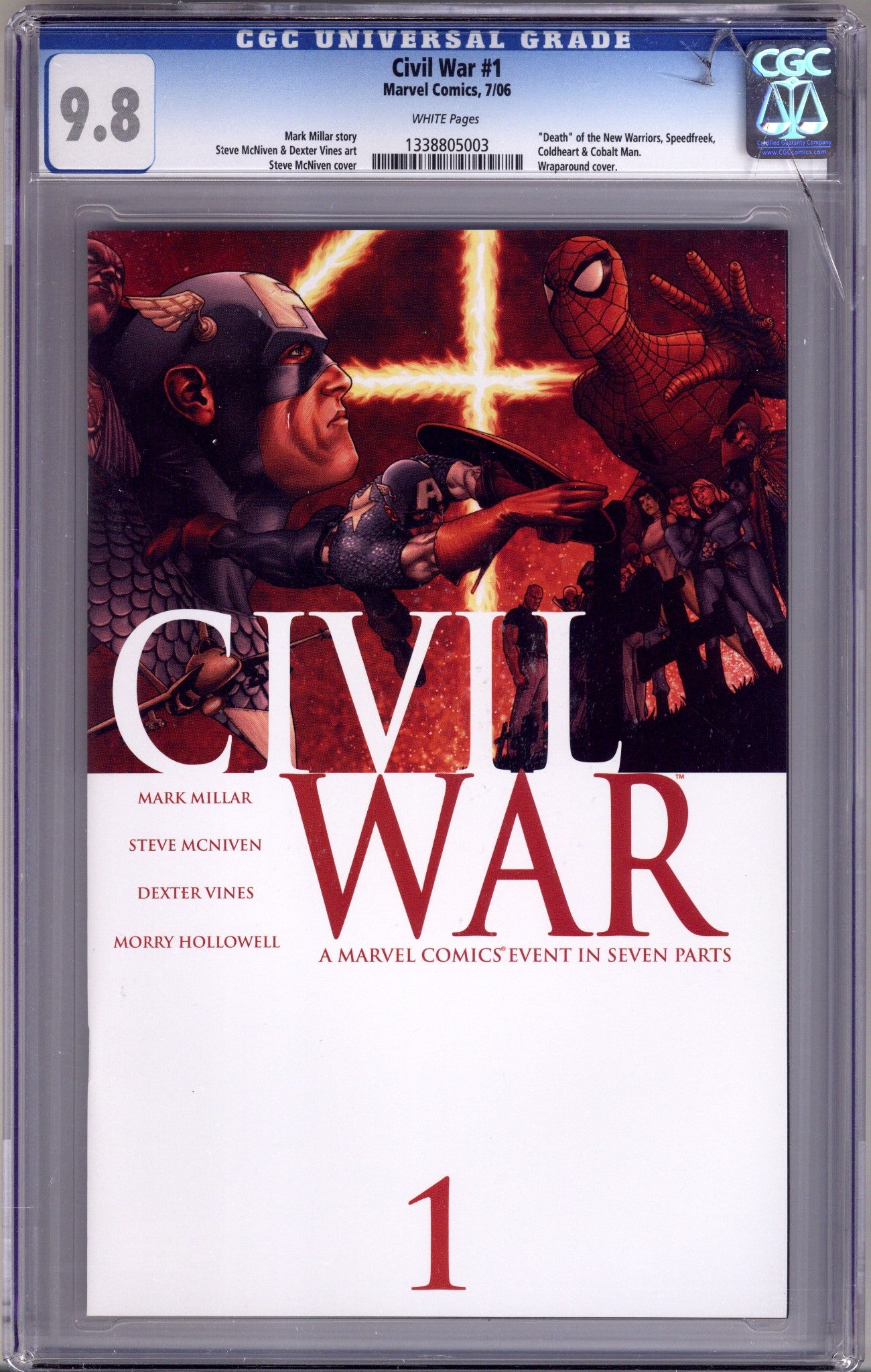 Civil War Vol 1 1 CGC 9.8 (NM/M) Cracked Case (2006) 