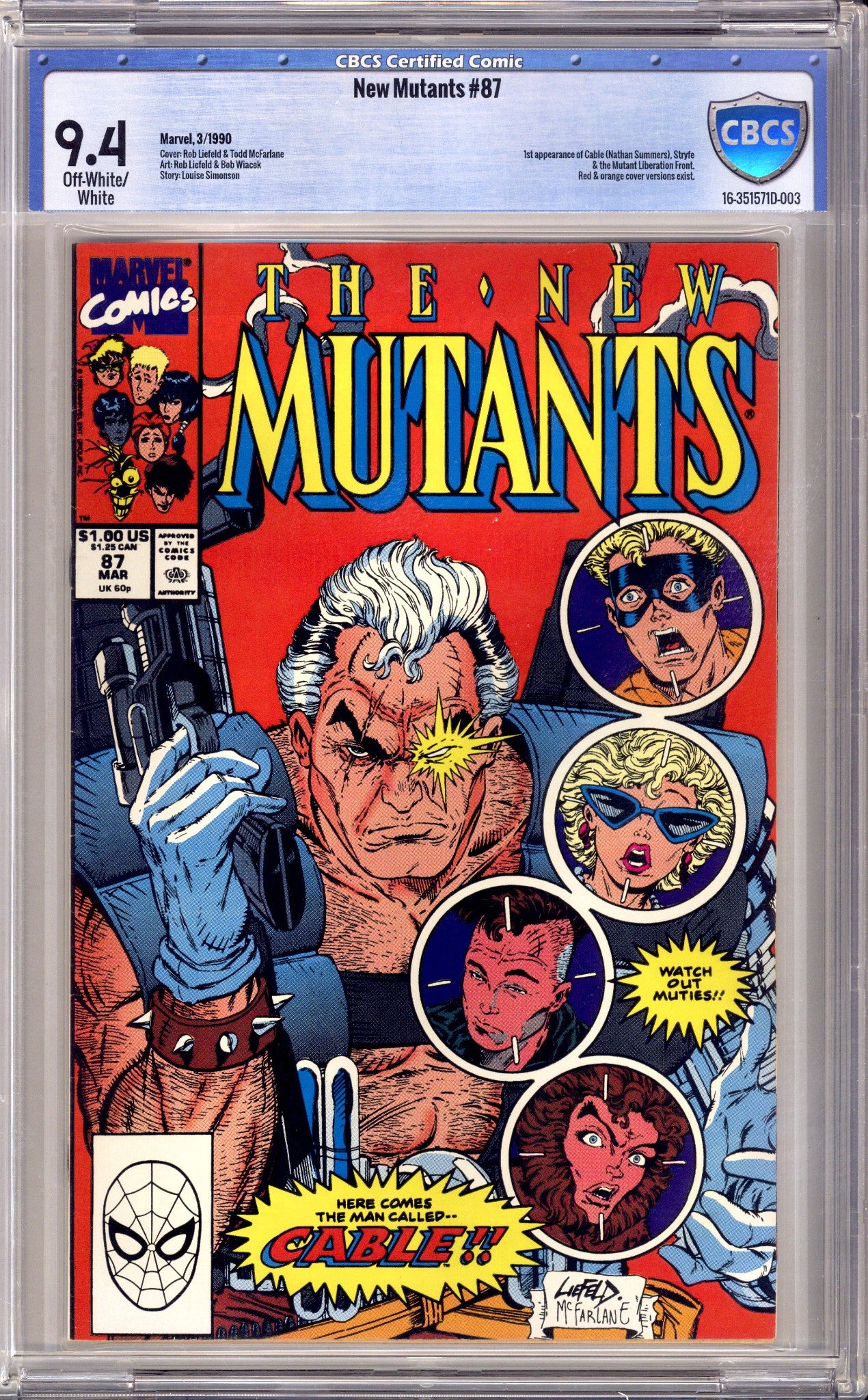 The New Mutants Vol 1 87 CBCS 9.4 (NM) (1990) 