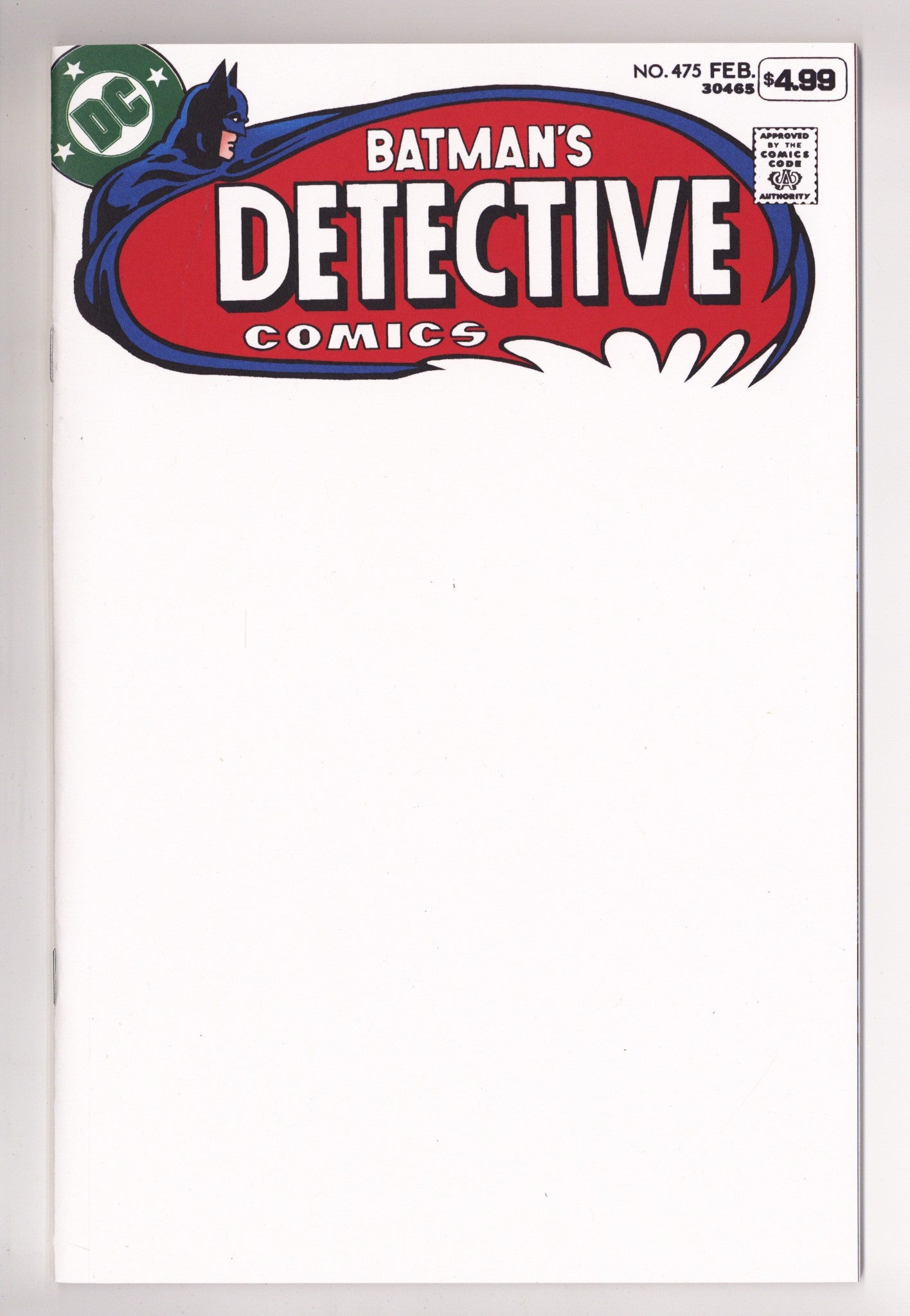 Detective Comics Vol 1 475 Facsimile Blank Variant (2026)