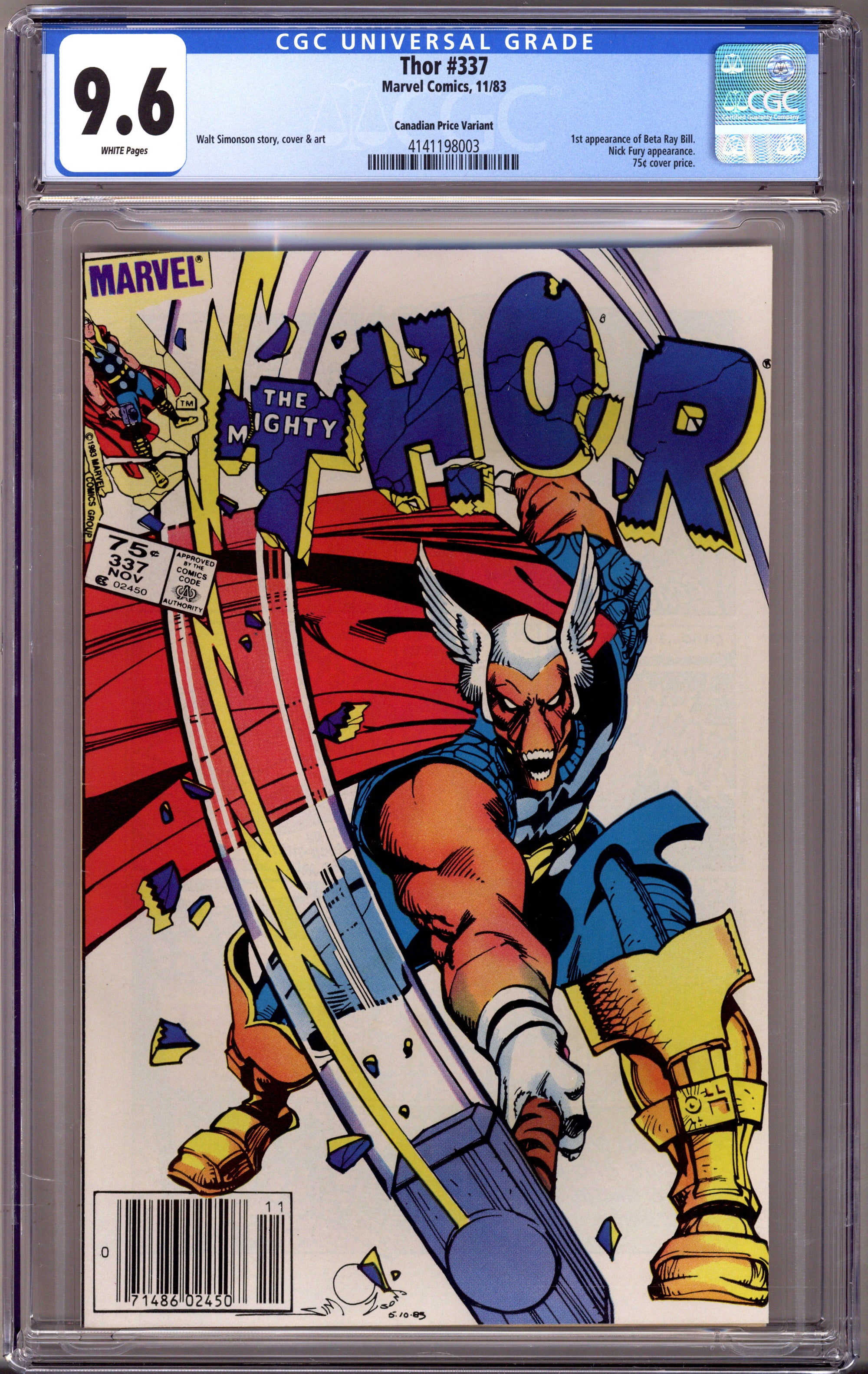 Thor Vol 1 337 CGC 9.6 (NM+) (1983) Canadian Price Variant 