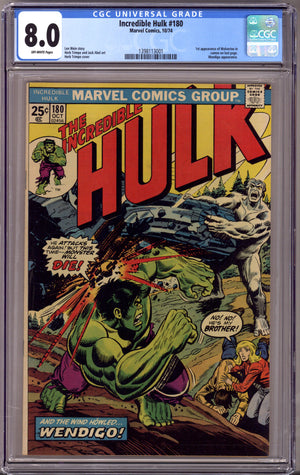 The Incredible Hulk Vol 1 180 CGC 8.0 (VF) (1974)