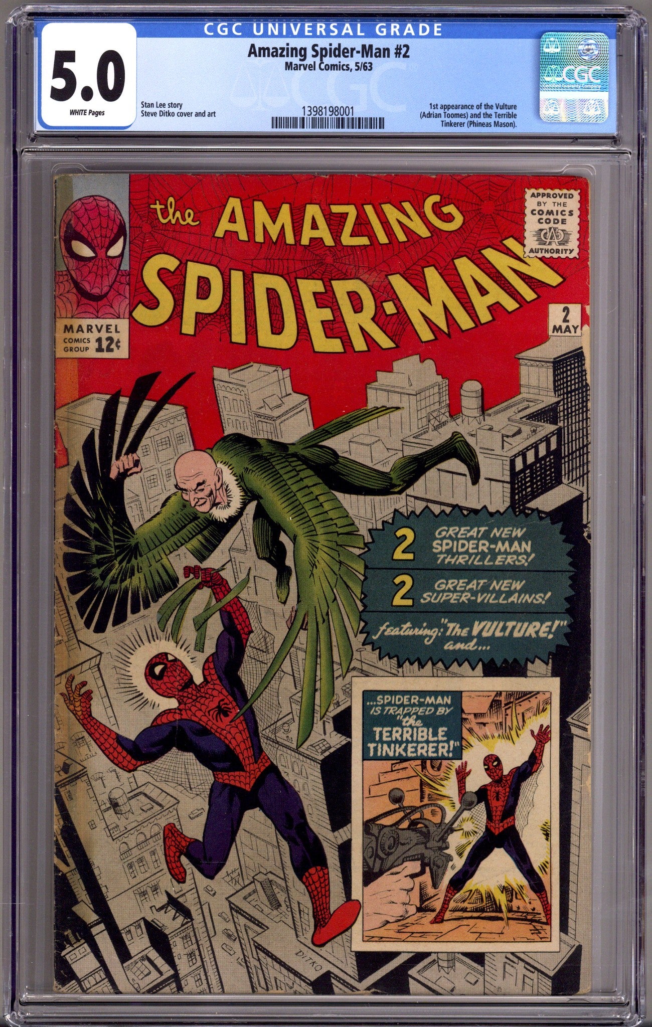 The Amazing Spider-Man Vol 1 2 CGC 5.0 (VG/FN) (1963) 