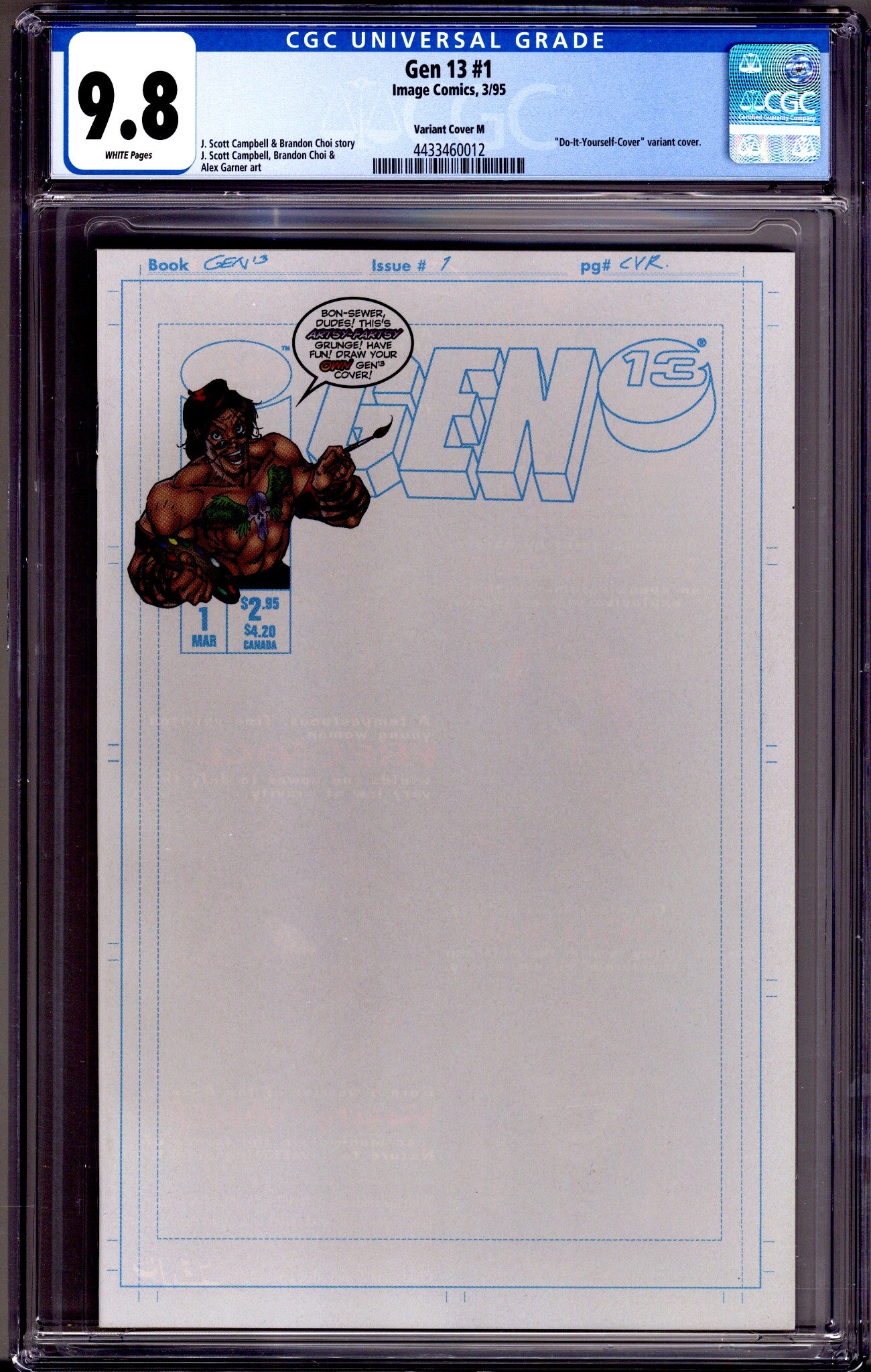Gen 13 Vol 2 1 CGC 9.8 (NM/M) (1995) Blank Variant 