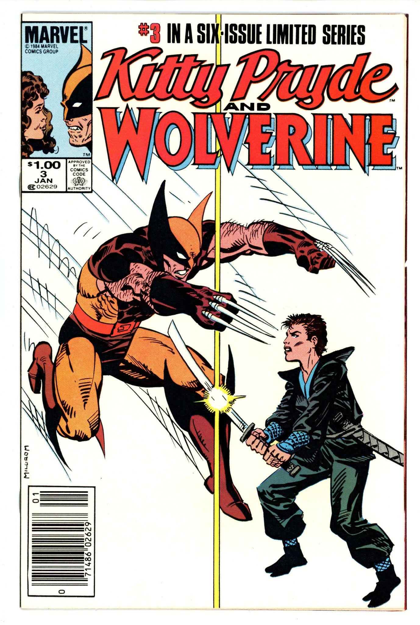 Kitty Pryde and Wolverine 3 VF+ (8.5) (1985) Canadian Price Variant 