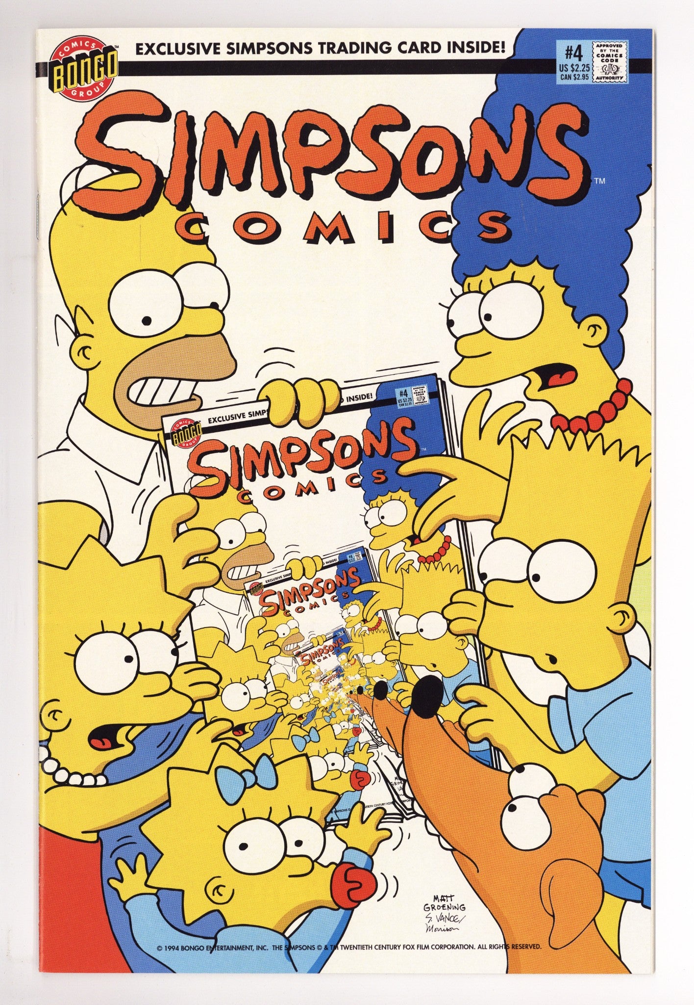 Simpsons Comics 4 VG/FN (5.0) With Cards (1994) 