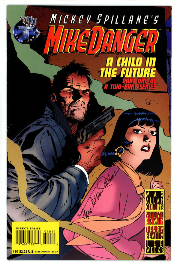 Mickey Spillane's Mike Danger 10 VF+ Signed Mat Allan Collins (1996)