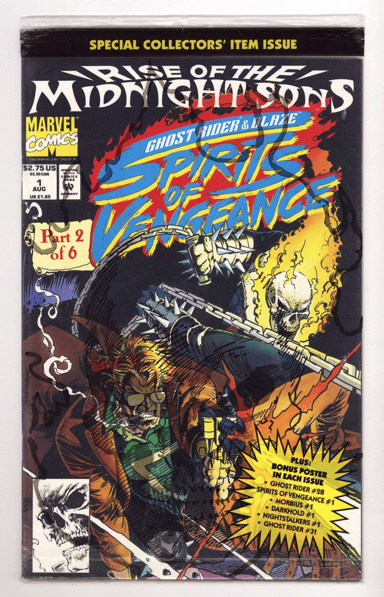 Ghost Rider / Blaze: Spirits of Vengeance 1 High Grade (1992) Sealed 