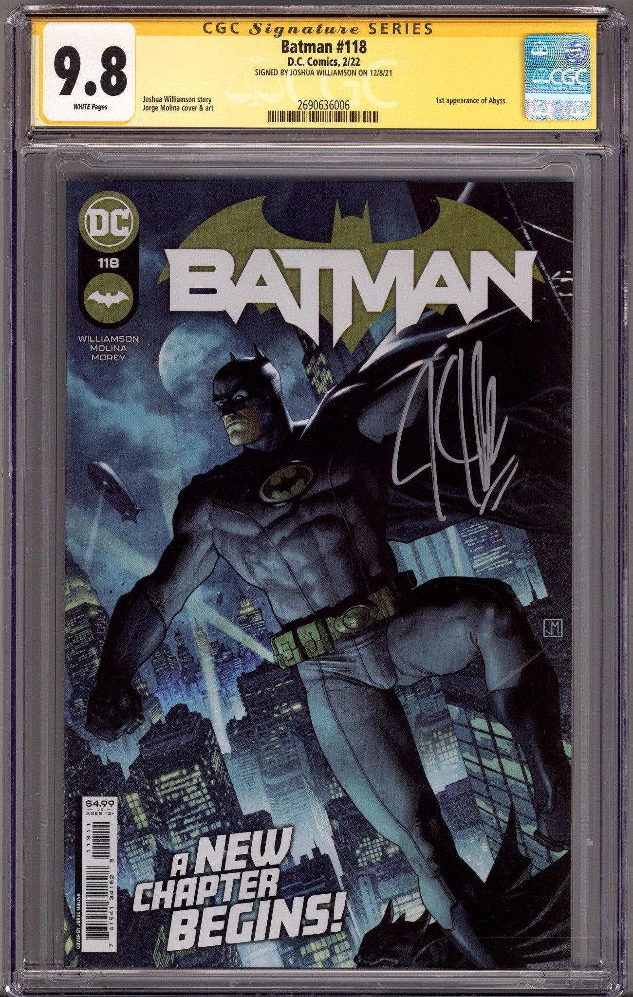 Batman Vol 3 118 CGC 9.8 (NM/M) (2022) Signed x1 Cover Joshua Williamson 